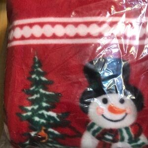 Collections Etc. Festive Snowman Red & White Throw Cuddle Wrap